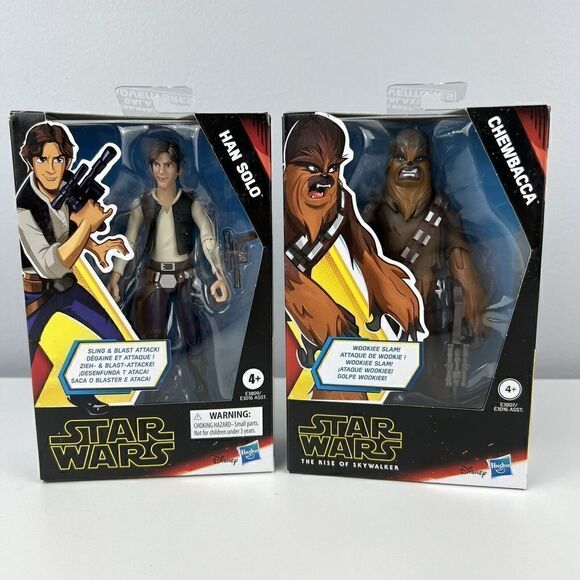 Star Wars Galaxy of Adventures Chewbacca & Han Solo Rise Of Skywalker 5” Figures - Picture 1 of 6